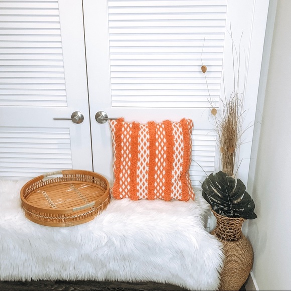 orange boho pillow